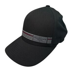 TravisMathew Magico Hat Black Gray Stripe Golf Flexfit Snapback Structured
